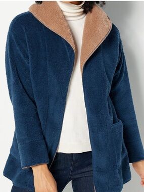 New Koolaburra by UGG Sherpa Fleece Collar Cardigan Open Front | Size XL